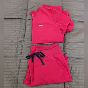 FIGS pink and purple scrub set